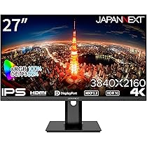 (更に値下げ)JAPANNEXT 27インチ4Kモニター JAPANNEXT 27インチ IPS BLACKパネル搭載 4K(3840x2160)解像度